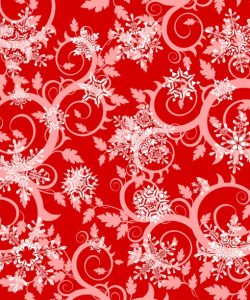 Red Floral with Snowflakes